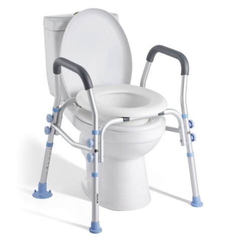 Raised Toilet Seat with Arms, 136 kg, 770 mm