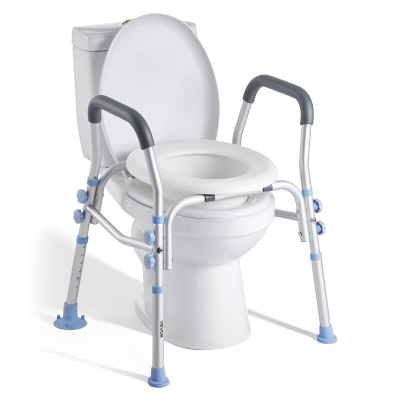 Raised Toilet Seat with Arms, 136 kg, 770 mm