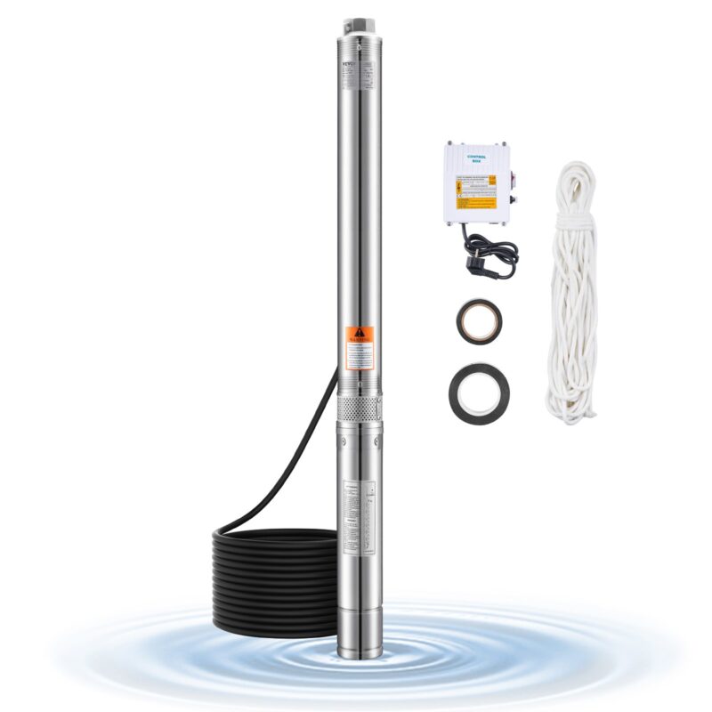 Deep Well Submersible Pump, 910 W, 100 L, 53 m
