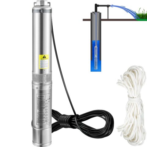 Deep Well Submersible Pump, 750 W, 105 L, 62 m, 8,9 cm