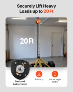 VEVOR Käsikett-tõstuk, 998 kg, 6 m, oran — pilt 3