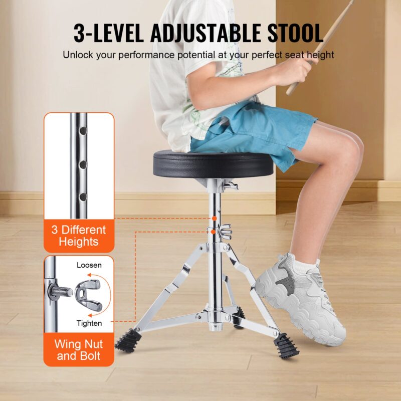 VEVOR Laste trummikomplekt, 35,6 cm, must
