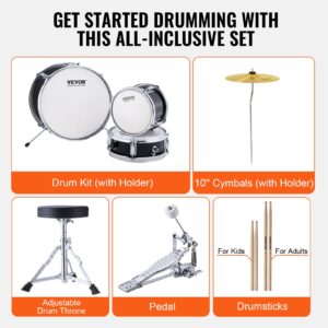 VEVOR Laste trummikomplekt, 35,6 cm, must — pilt 6