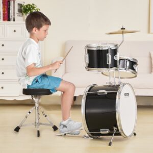 VEVOR Laste trummikomplekt, 35,6 cm, must — pilt 8
