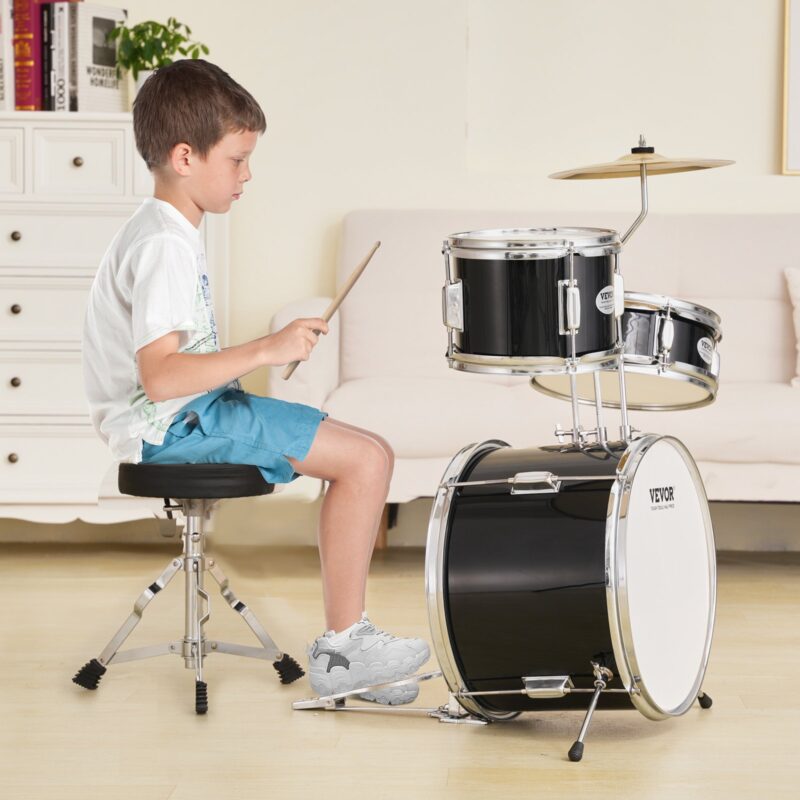 VEVOR Laste trummikomplekt, 35,6 cm, must