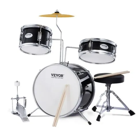 VEVOR Laste trummikomplekt, 35,6 cm, must