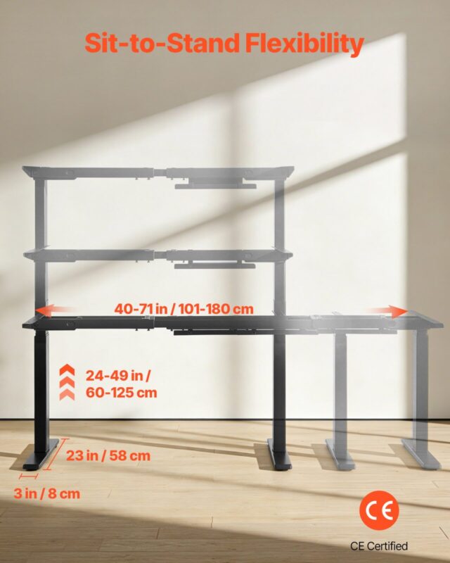 VEVOR Seisulaua raam, 125 kg, 180 cm, must