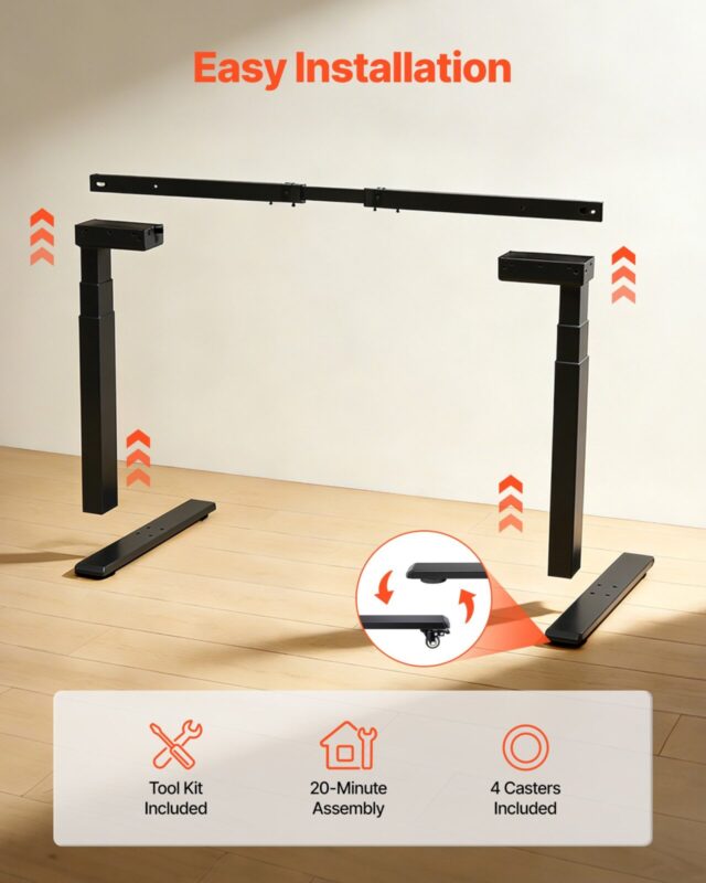 VEVOR Seisulaua raam, 125 kg, 180 cm, must
