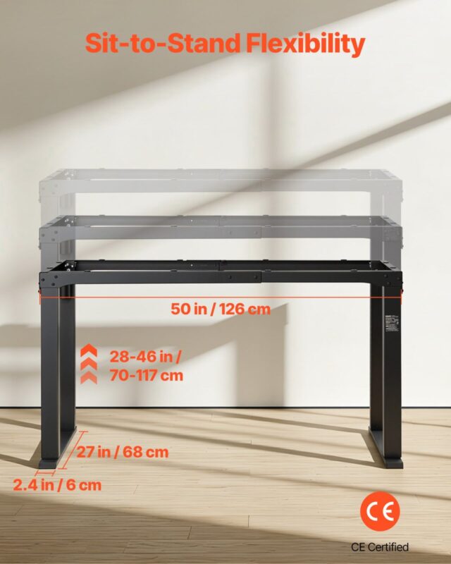 4-jalaga seisulaua raam, 80 kg, 117 cm
