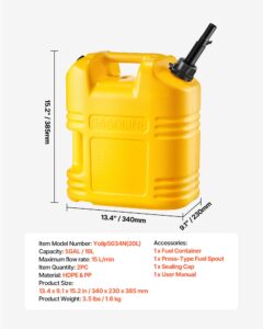 VEVOR Kütusepaak, 19 L, kollane, 3,2 kg — pilt 7