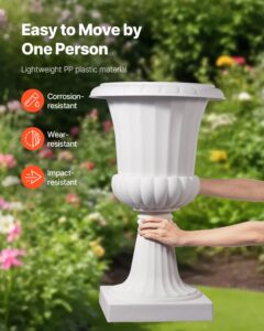 VEVOR Plastmassist urnist lillepotid, 40 x 67 cm, 2 tk, valge — pilt 4