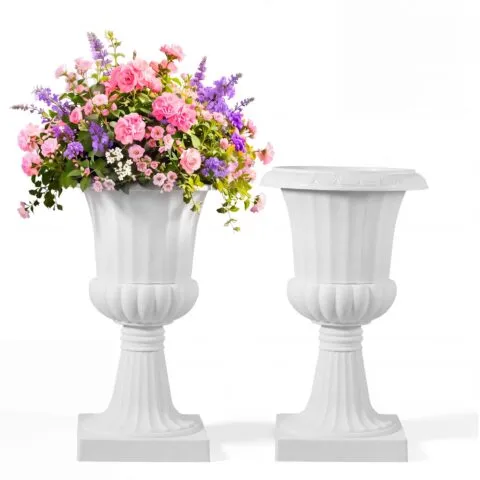 VEVOR Plastmassist urnist lillepotid, 40 x 67 cm, 2 tk, valge