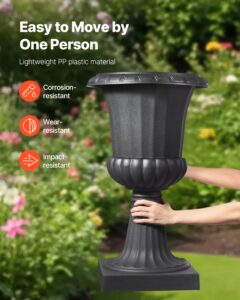 VEVOR Plastmassist urnist lillepotid, 40 x 67 cm, 2 tk, must — pilt 4