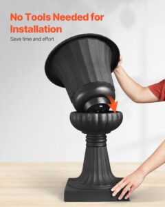 VEVOR Plastmassist urnist lillepotid, 40 x 67 cm, 2 tk, must — pilt 7