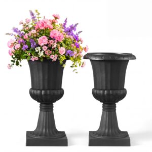VEVOR Plastmassist urnist lillepotid, 40 x 67 cm, 2 tk, must — pilt 1