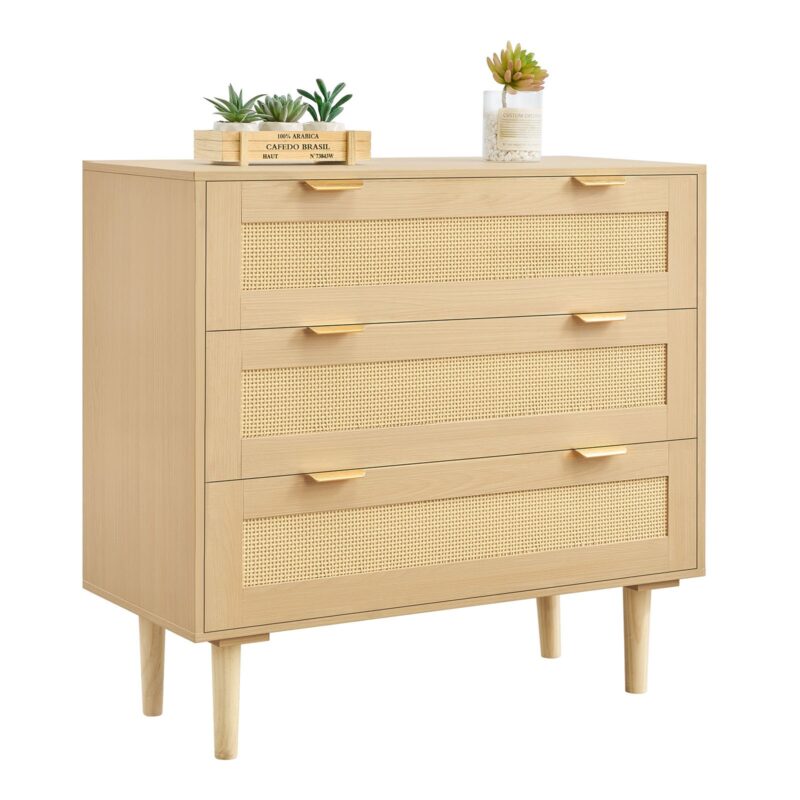 3 Drawer Rattan Dresser, 13,61 kg, 18,8 cm, 30 kg