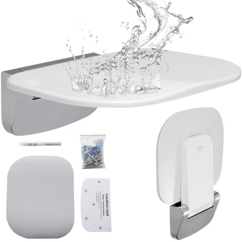 Folding Shower Seat 34.5 cm x 32.5 cm Wall Mounted Shower Bench 204.1 kg, 204 kg, 34,5 cm