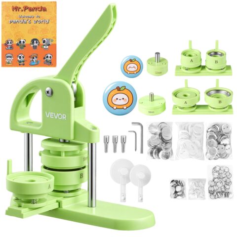 Button Maker Machine 3.17 cm/32/58 mm Plastic Pin Maker Green, 3,17 cm, 200 tk