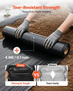 0,1 mm plastkile 3,05 x 30,48 m must vastupidav polüetüleen — pilt 2