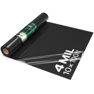 0,1 mm plastkile 3,05 x 30,48 m must vastupidav polüetüleen — pilt 1