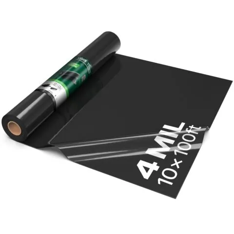 0,1 mm plastkile 3,05 x 30,48 m must vastupidav polüetüleen