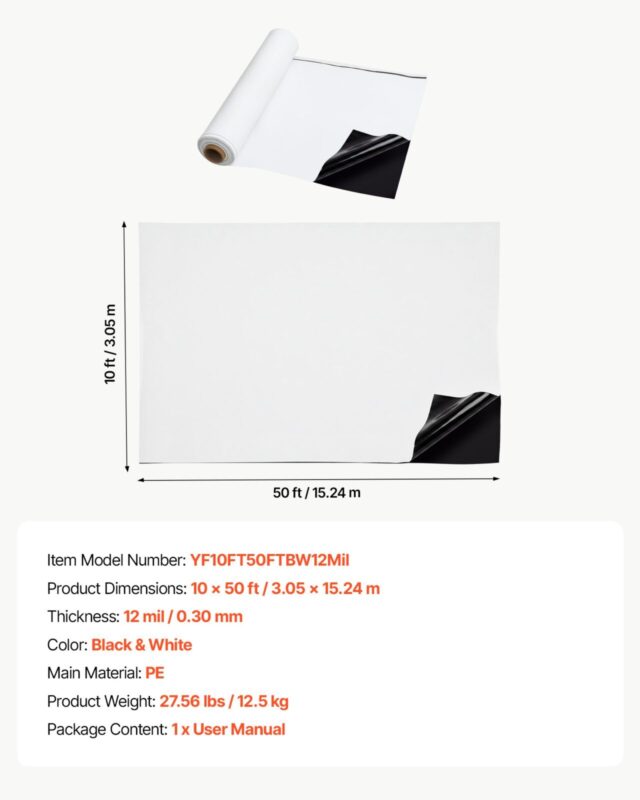 0,3 mm plastkile 3,05 x 15,24 m vastupidav polüetüleenrull