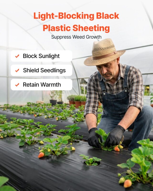 0,15 mm plastkile 6,1 x 30,48 m must vastupidav polüetüleen