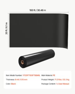 0,15 mm plastkile 6,1 x 30,48 m must vastupidav polüetüleen — pilt 7