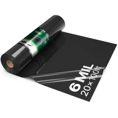 0,15 mm plastkile 6,1 x 30,48 m must vastupidav polüetüleen