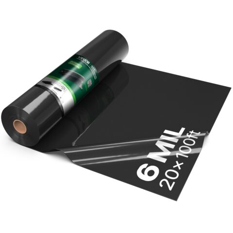 0.15 mm Plastic Sheeting 6.1 x 30.48 m Black Heavy Duty Polyethylene, 0,15 mm