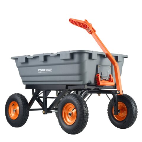 Poly Garden Dump Cart Heavy-duty Yard Carts and Wagons 680.4 kg 33 cm Tires, 680 kg
