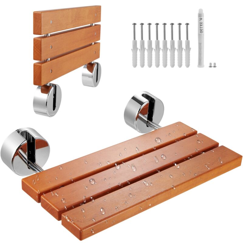 Folding Teak Shower Seat, 199,58 kg, 51,1 x 33,5 cm, 200 kg