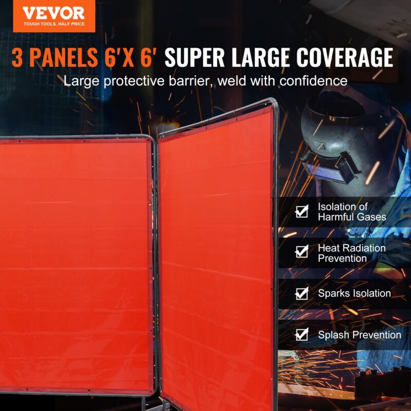 VEVOR Keevituskraan raamiga, 1,8 x 1,8 m, punane, 06 kg