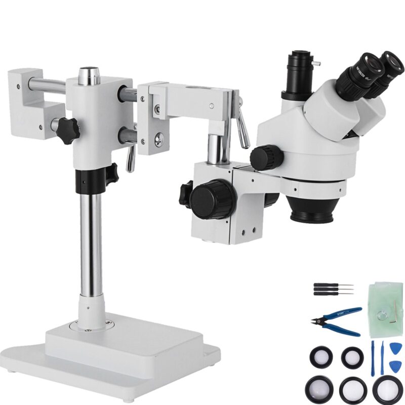 3.5X-90X Simul-Focal Stereo Microscope 360°Swiveling Trinocular Stereo Microscope with