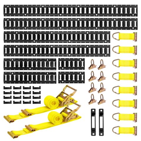 E-Track Tie-Down Rail Kit, 680,39 kg, 1,5 m, 8 tk
