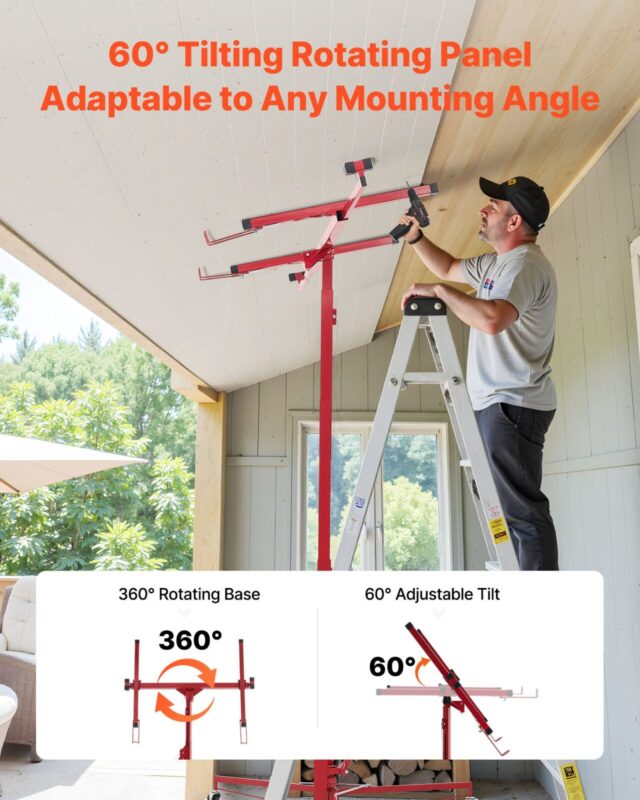 VEVOR 3353mm kipsplaadi tõstuk, 68 kg, 3353 mm, punane