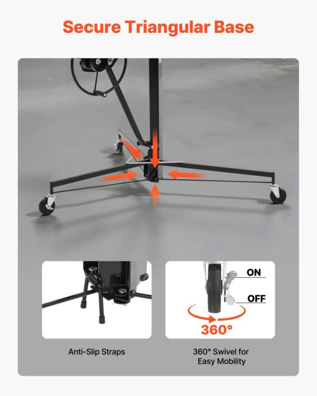 VEVOR 3353mm kipsplaadi tõstuk, 68 kg, 3353 mm, must