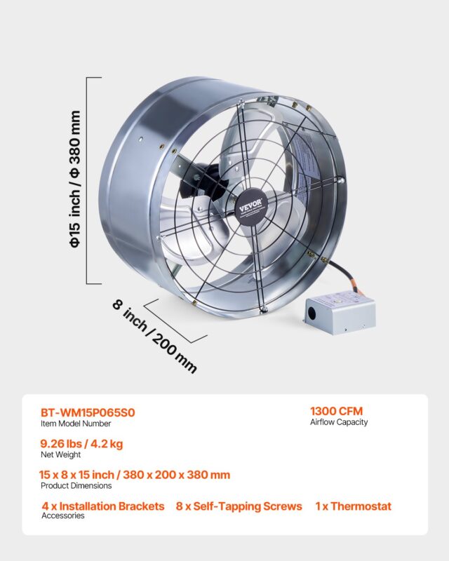 VEVOR Ventilaator, 38,1 cm, tsingitud