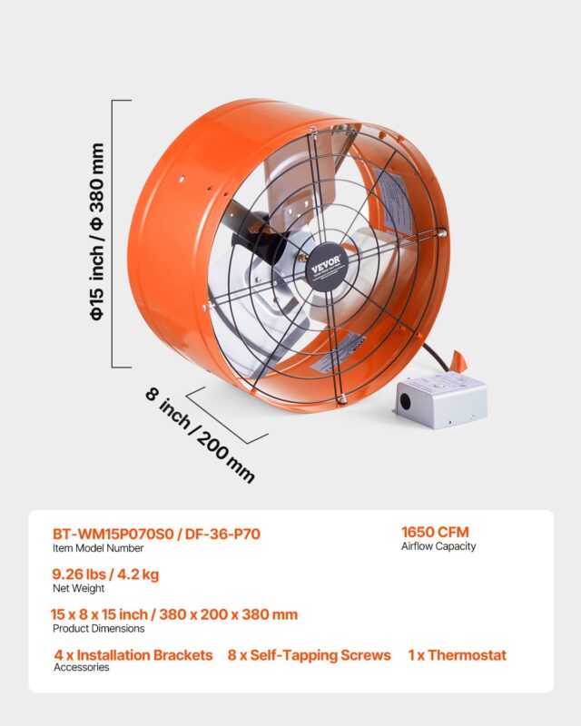 VEVOR Ventilaator, 38,1 cm, elav