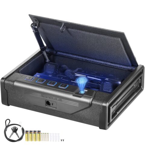 Gun Safe for Pistols Biometric Gun Safe with 3 Access Ways for 2 Pistols, 3 mm, 4,65 kg
