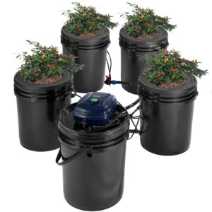 RDWC hüdropoonikasüsteem retsirkulatsiooniga süvaveekultuurile 4 ämbrit 18,9 l — pilt 1