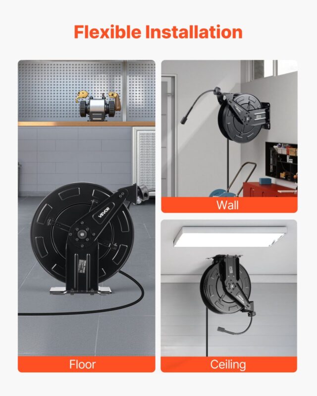 VEVOR Survepesuri voolikurull, 15,2 m, 9,5 mm, 400×205×415 mm
