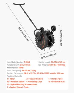 Rull-murumulla aeraator, 21 kg, 42,2 cm — pilt 7