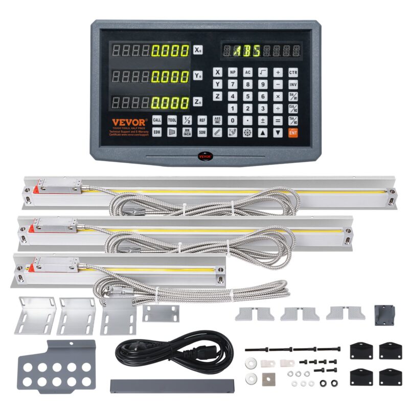 Digital Readout 250 & 500 & 600 mm Linear Scale 3 Axis DRO Display Kit Support Pin Knife
