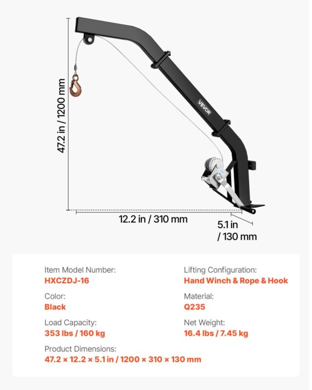 Puule kinnitatav hirvetõstuk, 160 kg
