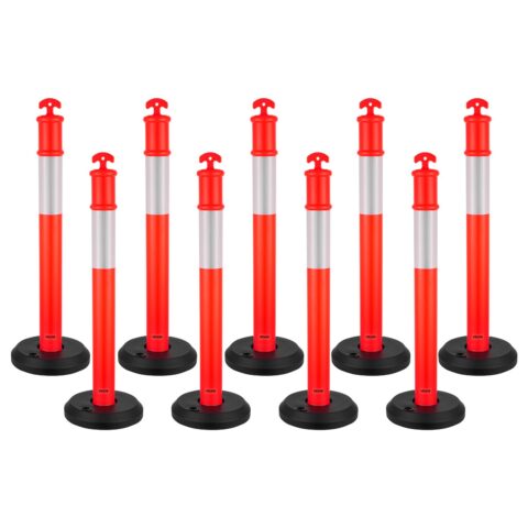 9 Pack Traffic Delineator Posts, 9 tk, 1140 mm