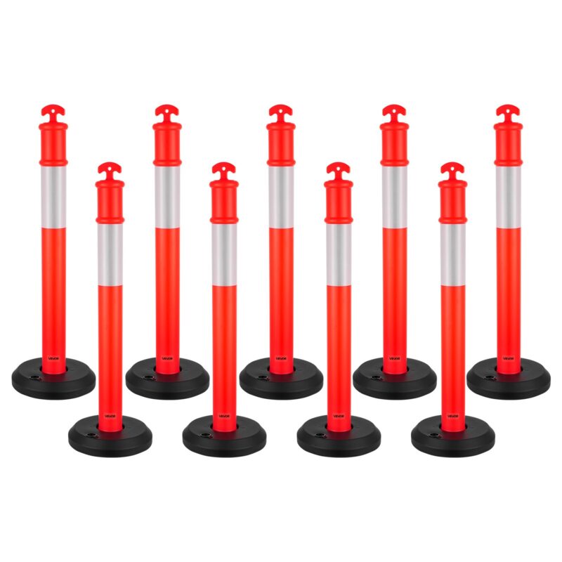 9 Pack Traffic Delineator Posts, 9 tk, 1140 mm