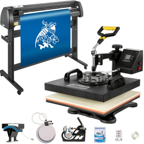 5 In1 Heat Press 38.1 x 38.1 cm Transfer Cap 134.6 cm Vinyl Cutter Plotter Cutting