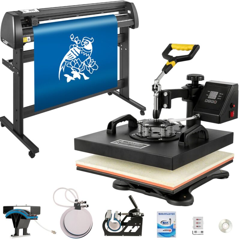 5 In1 Heat Press 38.1 x 38.1 cm Transfer Cap 134.6 cm Vinyl Cutter Plotter Cutting