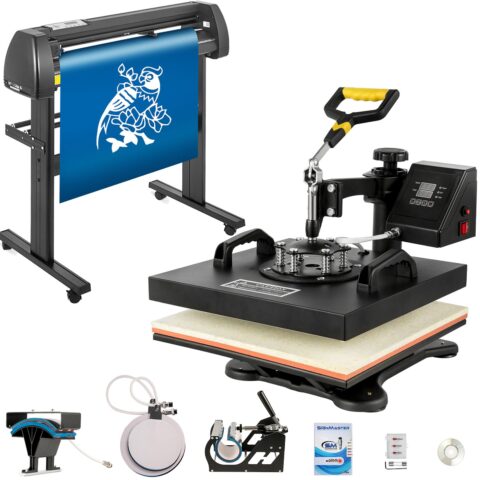 Digital Clamshell 38 X 38cm Heat Transfer Press + 86.4 cm Vinyl Cutter Machine Kit